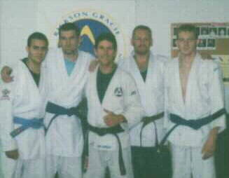 Nic,Joel,Chris Saunders , me and Josh et there blue belts in 2001