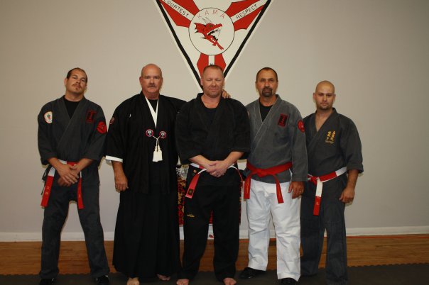 Master Paul Tucker 6th, Grand Master Phil E. Little, Master Brad Hatcher 6th, Grand Master Chris Spruiel, Master Pete Keko
