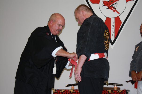 Grand Master Little promoting Mr. Hatcher to Roku Dan 6th degree